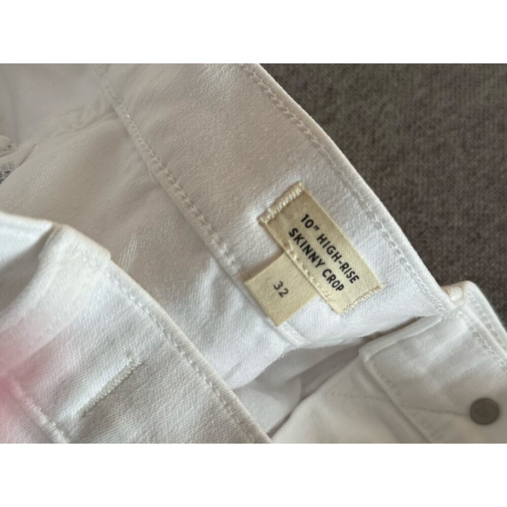 MADEWELL new 10" high rise skinny crop button front pure white denim jeans - Picture 5 of 10